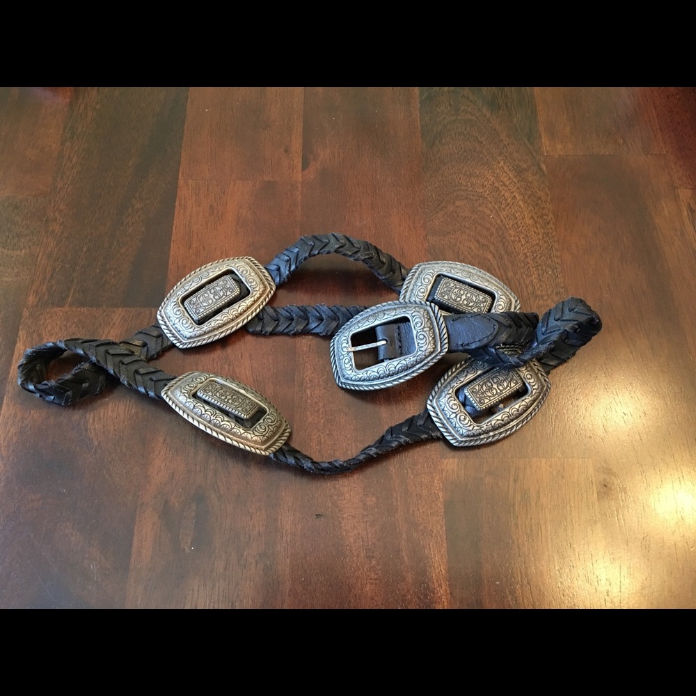 Black& silver braided festival belt